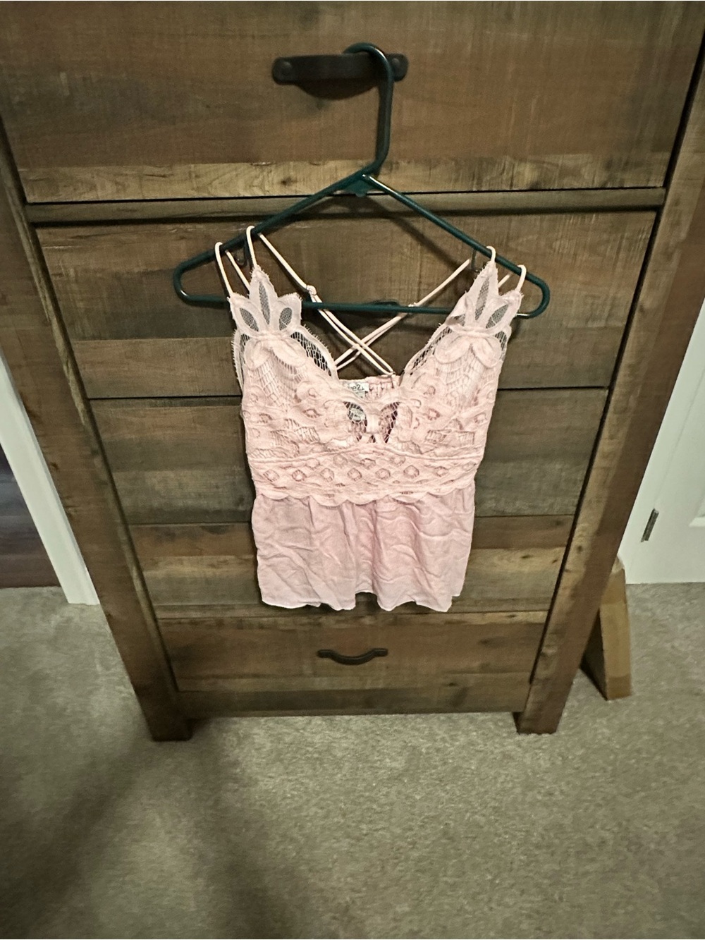 Rue21 Pink Lace-Detail Crisscross Camisole